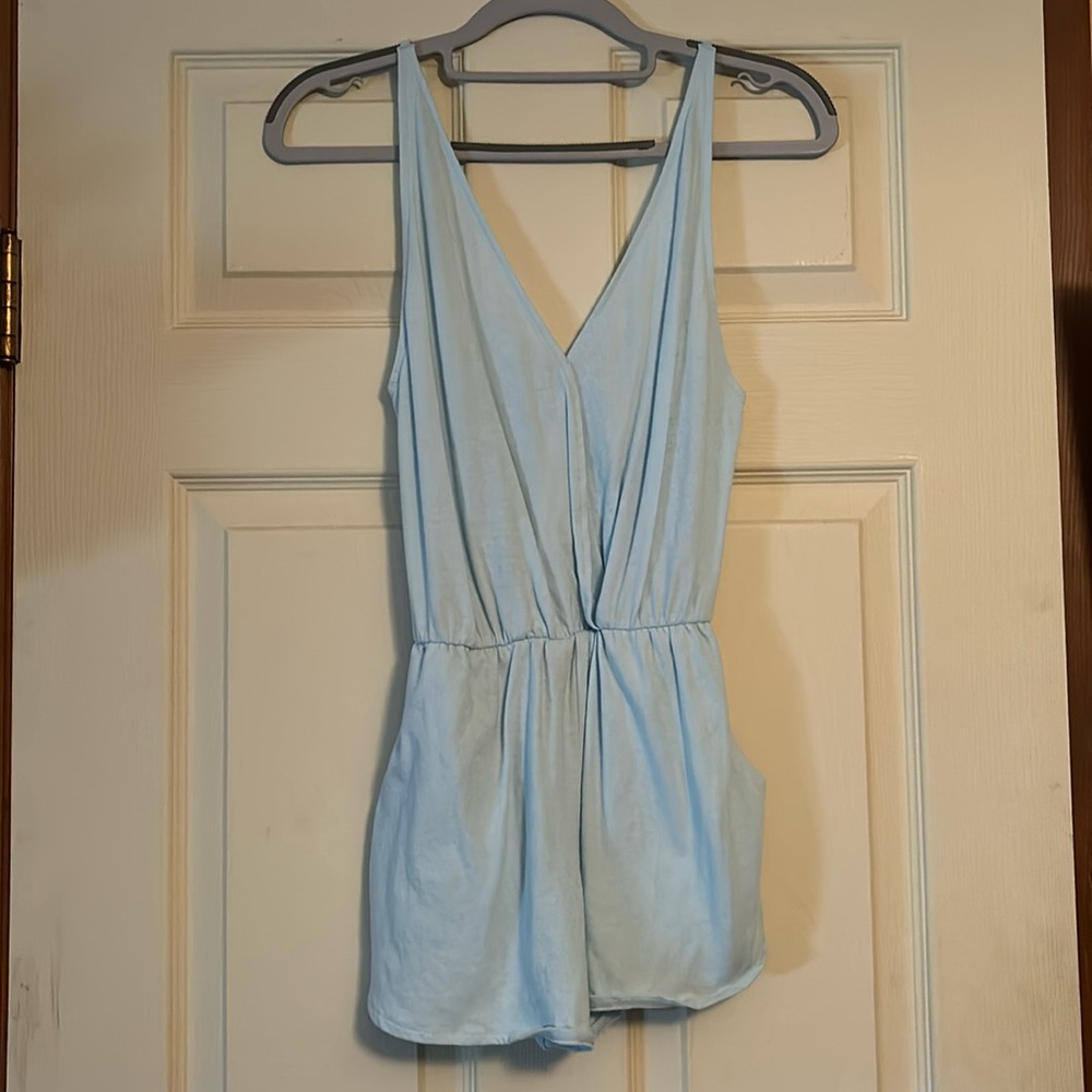 PINK Blue Romper size xs